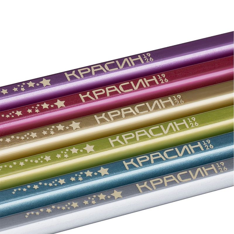 Карандаш ч/г Красин "Металлик" ТМ (НВ),  шестигран., заточен., ассорти. 