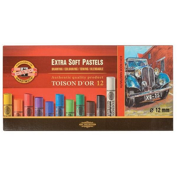 Пастель художественная Koh-I-Noor "Toison D`or Extra Soft 8552", 12 цветов, картон. упаковка