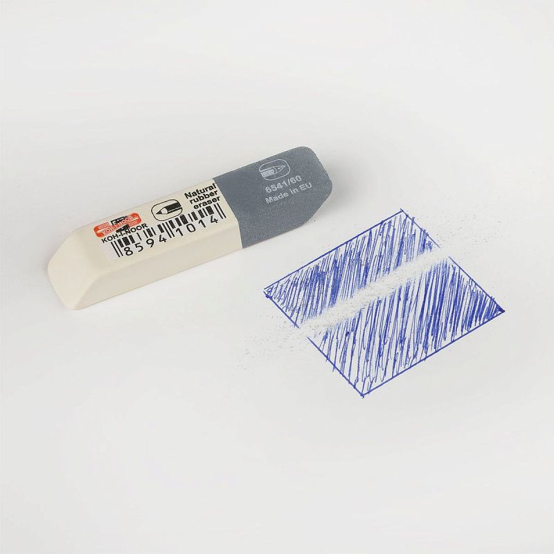 Ластик Koh-I-Noor "Sanpearl" 60, скошенный, комбинированный, натуральный каучук, 57*14*8мм 