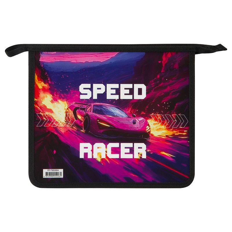 Папка для тетрадей 2 отделения, ArtSpace "Speed Racer", А5, пластик, на молнии 