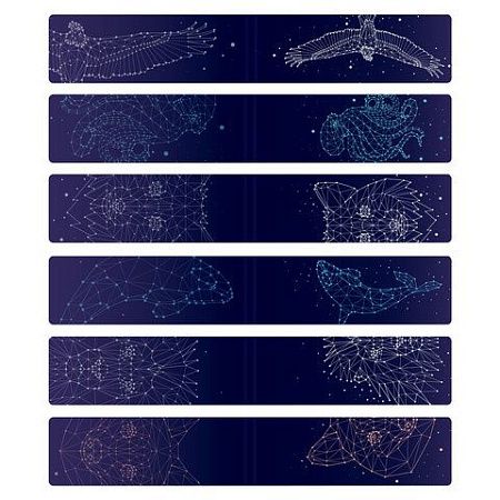 Закладки для книг МАГНИТНЫЕ, "GALAXY", набор 12 шт., 60x20 мм, BRAUBERG, 113171 
