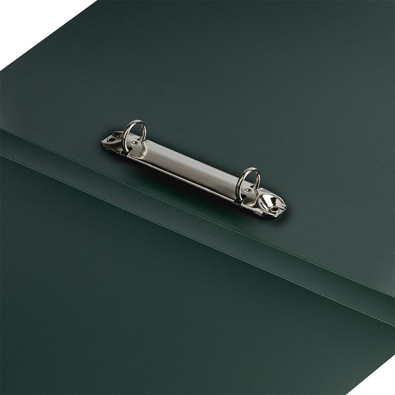 Папка на 2 кольцах СТАММ "Диагональ" А4, 25мм, 700мкм, пластик, изумруд 