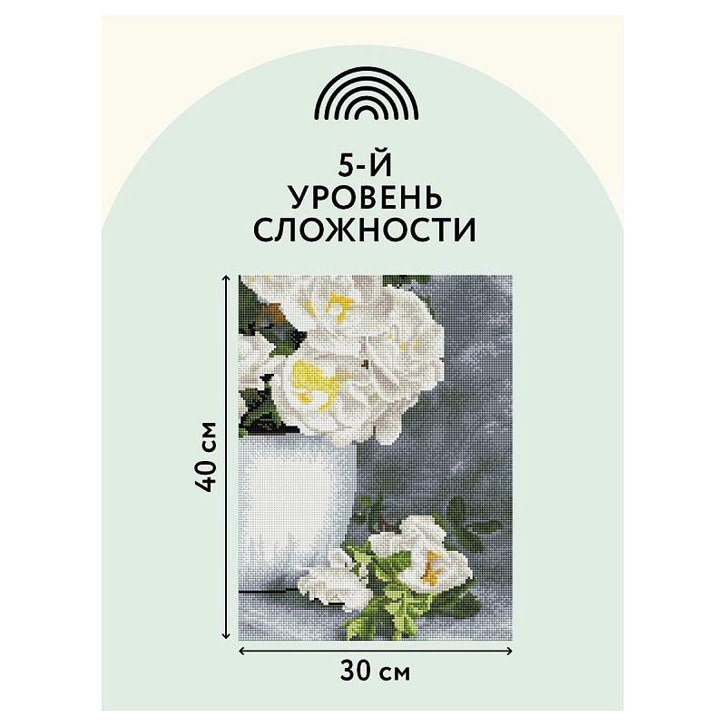 Алмазная мозаика ТРИ СОВЫ "Садовые цветы", 30*40см, холст на деревянном подрамнике, картонная коробка с пластиковой ручкой