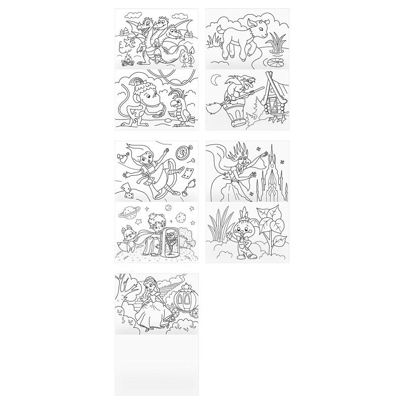 Суперраскраска на склейке А4, 40 стр., ТРИ СОВЫ "Герои сказок"