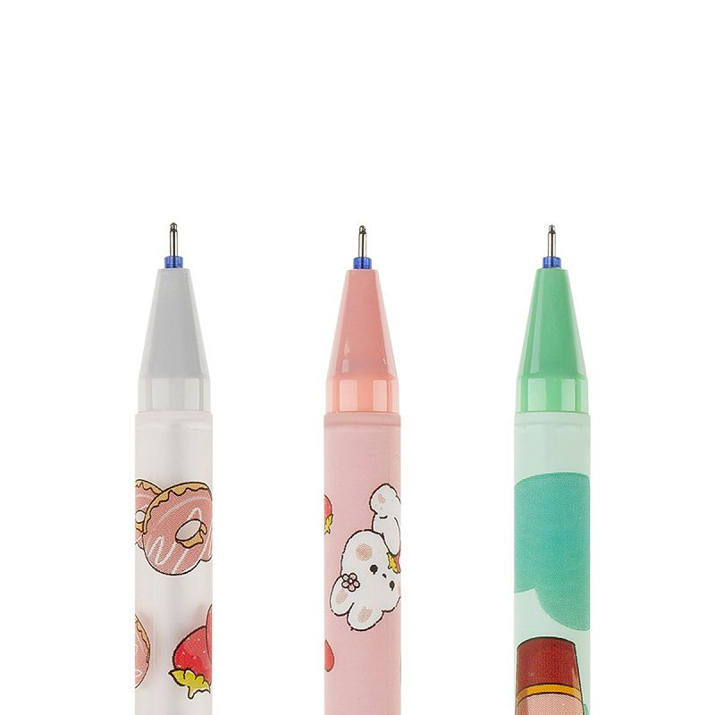 Набор гелевых стираемых ручек MESHU "Cute sweets" 6шт., синие, 0,5мм, корпус ассорти, блистер 