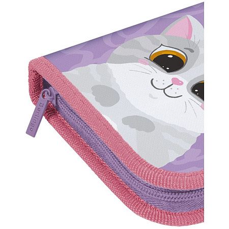Пенал 1 отделение, 200*140*40 Berlingo "Cute cat", 2 откидные секции, полиэстер 