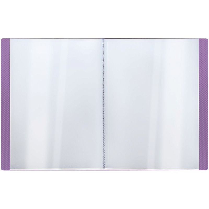 Папка с 10 вкладышами СТАММ "Кристалл" А4, 9мм, 600мкм, пластик, фиолетовая 