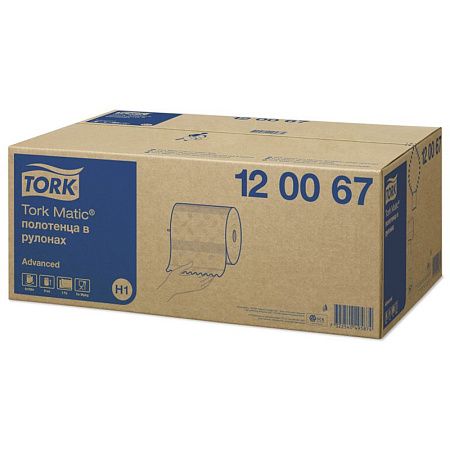 Полотенца бумажные в рулонах Tork Matic "Advanced"(H1), 2-слойные, 150м/рул., тиснение, белые 