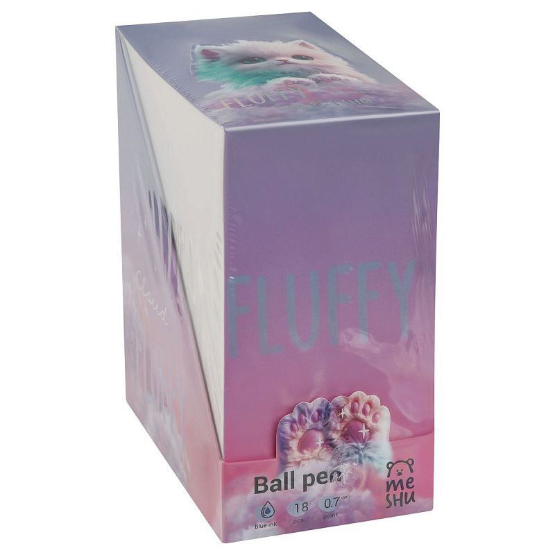 Ручка шариковая MESHU "Fluffy" синяя, 0,7мм, корпус ассорти 