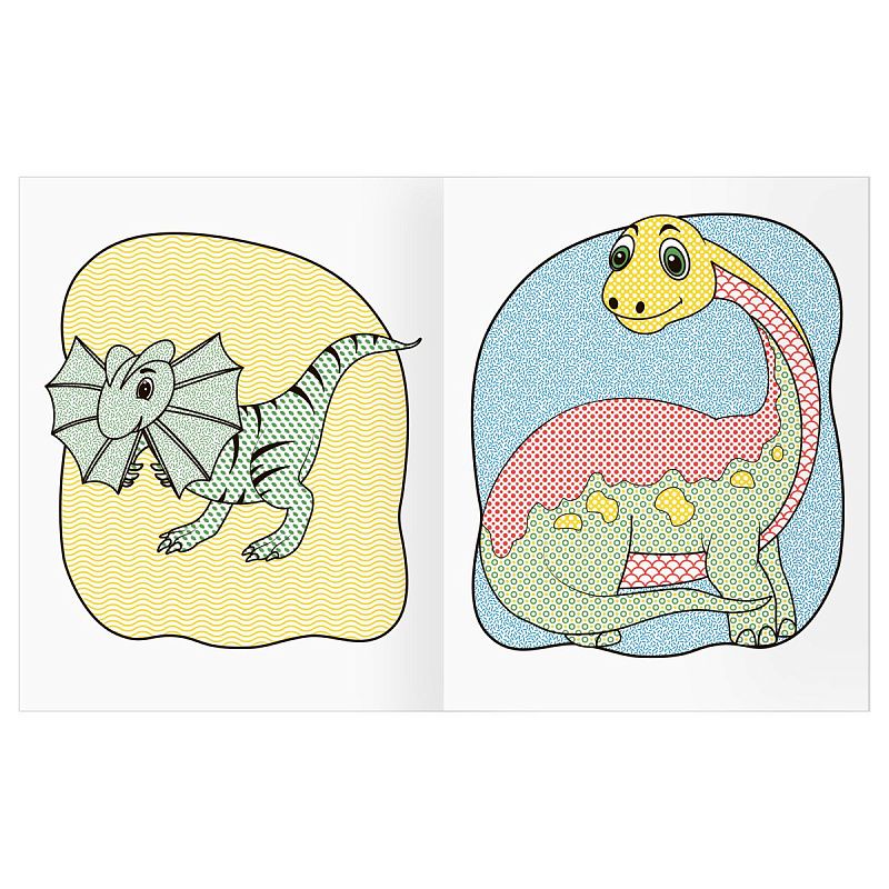 Раскраска водная 200*250, 8 стр., ТРИ СОВЫ "Раскрась водой. Динозавры"