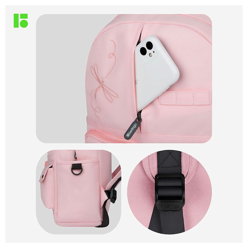 Рюкзак Berlingo Urban "Pink dragonfly" 40,5*30*13,5см, 1 отделение, 6 карманов, уплотненная спинка 
