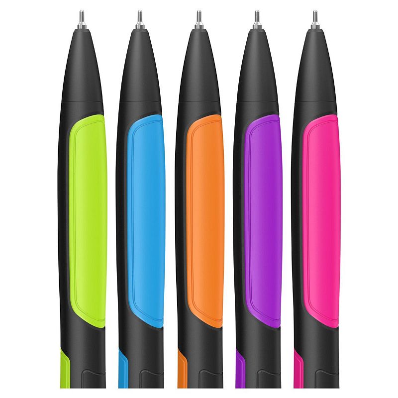 Ручка шариковая автоматическая Berlingo "Color Zone 2" синяя, 0,7мм, корпус ассорти 