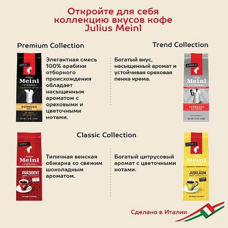 Кофе молотый JULIUS MEINL "Prasident Classic Collection", 220 г, ИТАЛИЯ, 97740