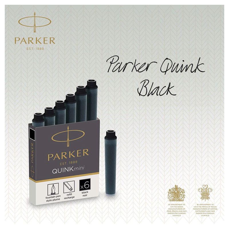 Картриджи чернильные Parker "Cartridge Quink Mini" черные, 6шт., картонная коробка 