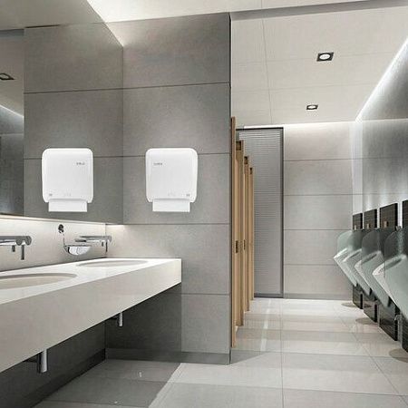 Диспенсер для полотенец в рулонах LAIMA PROFESSIONAL ORIGINAL (Система H1), механический, с автоотрезом листа, ABS-пластик, 605764 
