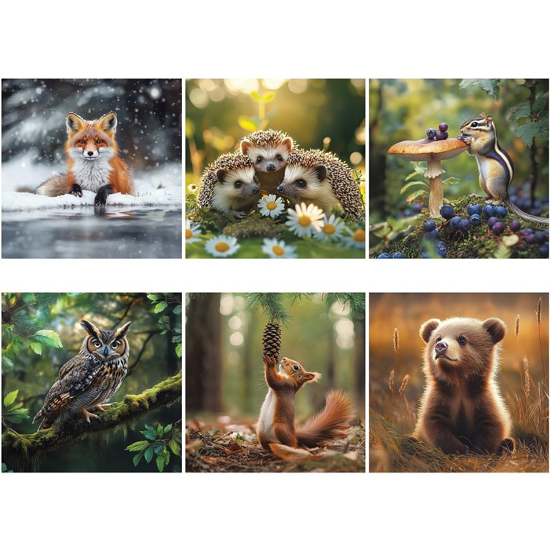 Календарь настенный перекидной на скрепке, 290*290 мм 6л. BG "Лесные обитатели", 2026г.