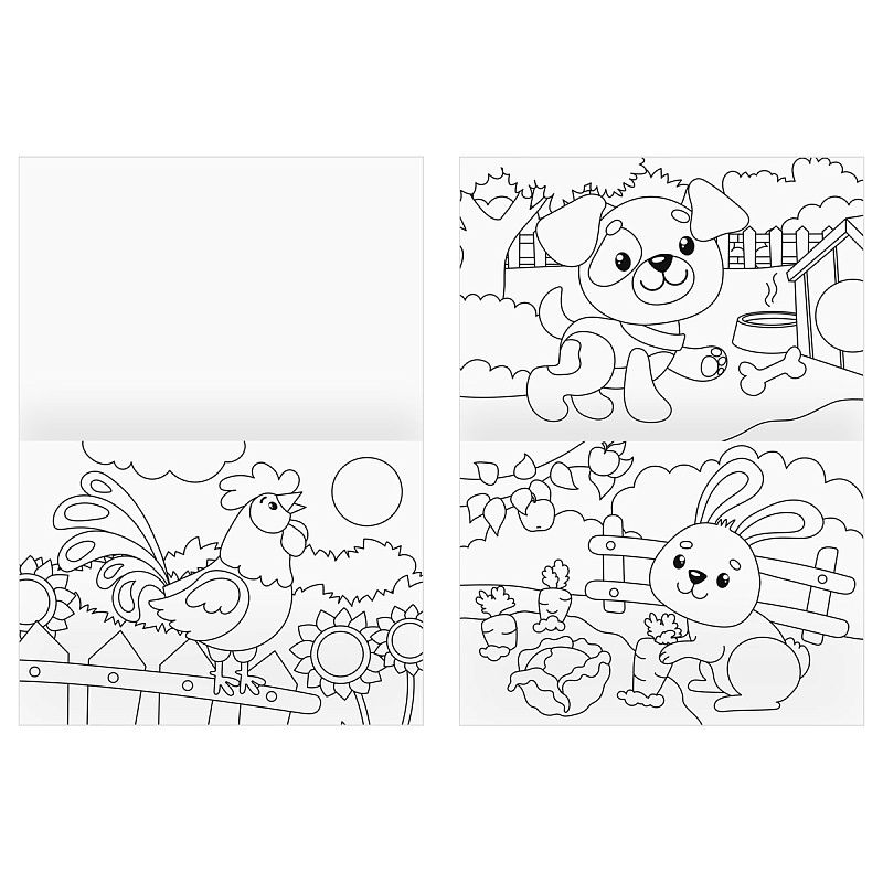 Раскраска А4, 8 стр., ТРИ СОВЫ "Любимые животные"