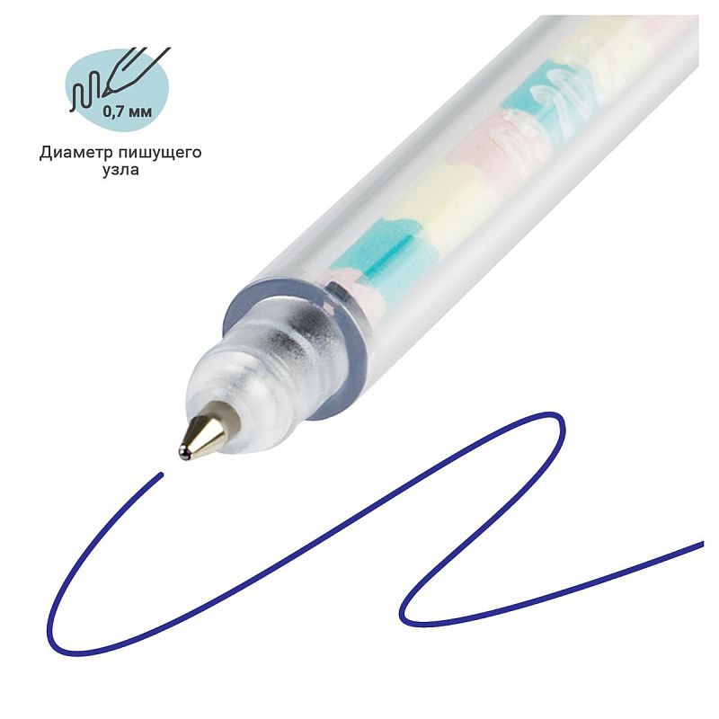 Ручка шариковая MESHU "Ice Cream Rabbit ", синяя, 0,7мм, корпус ассорти, с топпером 