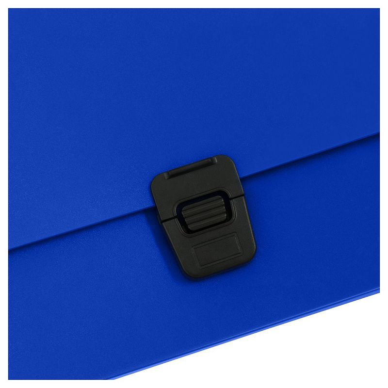 Папка-портфель 1 отделение СТАММ "Стандарт" А4, 1000мкм, на замке, пластик, синяя 