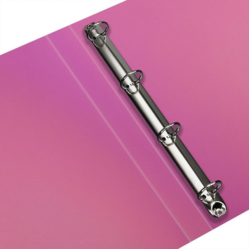 Папка на 4 кольцах СТАММ "Сияние" А4, 40мм, 700мкм, пластик, розовый 