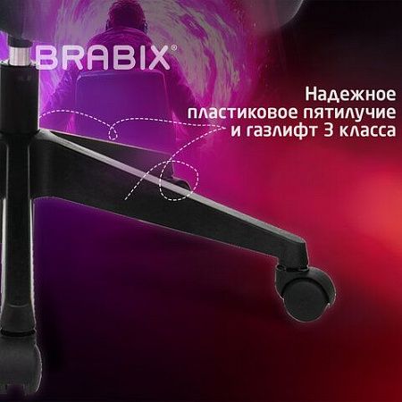 Кресло компьютерное BRABIX "Alpha GM-018", ткань/экокожа, черное, 532636, GM-018_532636