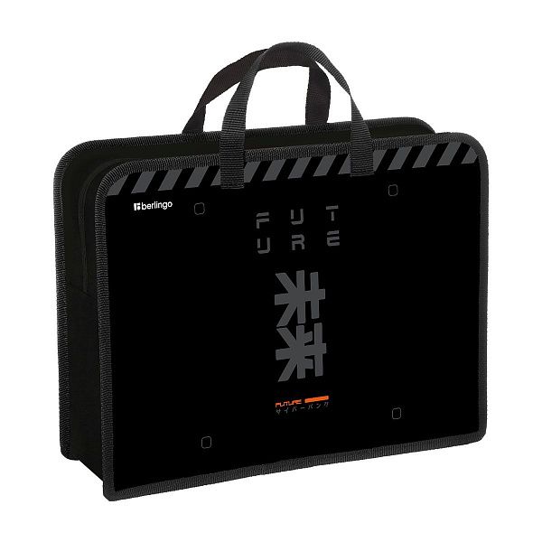 Папка с ручками 1 отделение, А4 Berlingo "Future Relic", 340*245*100мм, пластик, на молнии