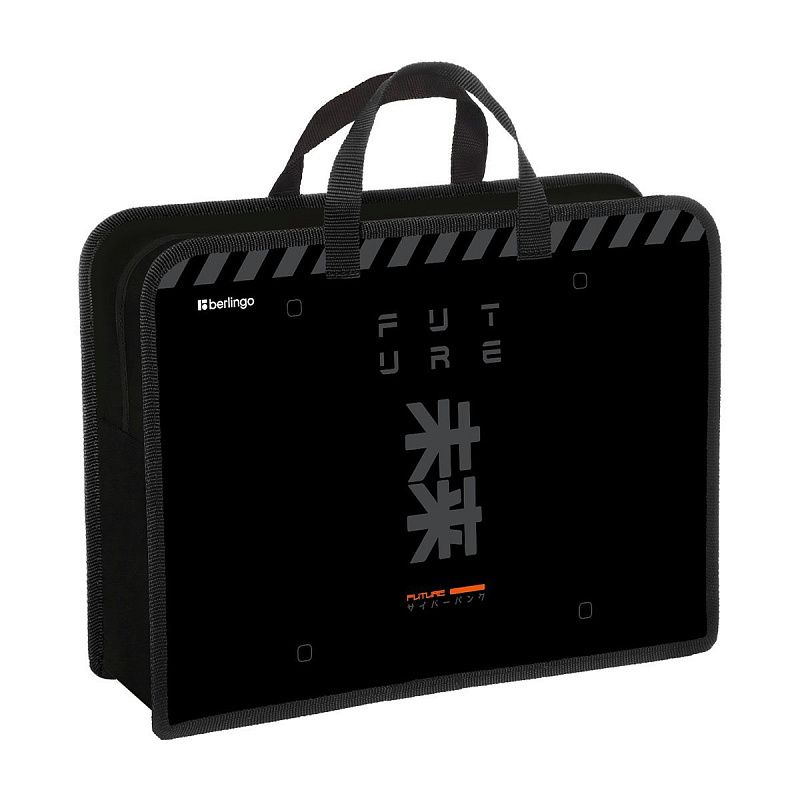 Папка с ручками 1 отделение, А4 Berlingo "Future Relic", 340*245*100мм, пластик, на молнии