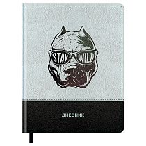 Дневник 1-11 кл. 48л. (твердый) BG "Stay wild", иск.кожа, комбинирование материалов, тиснение фольгой, ляссе