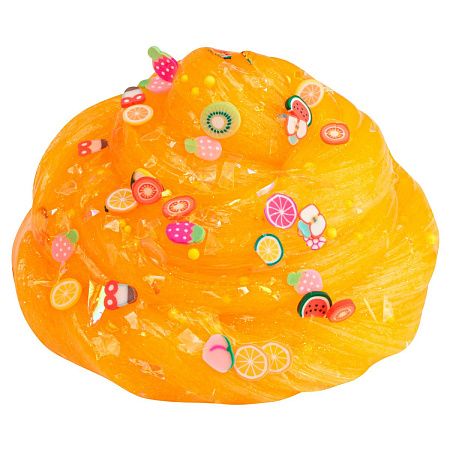 Слайм с добавками для замешивания Slime "Emoji. Влад А4", оранжевый/ зеленый/желтый, 110г, ассорти