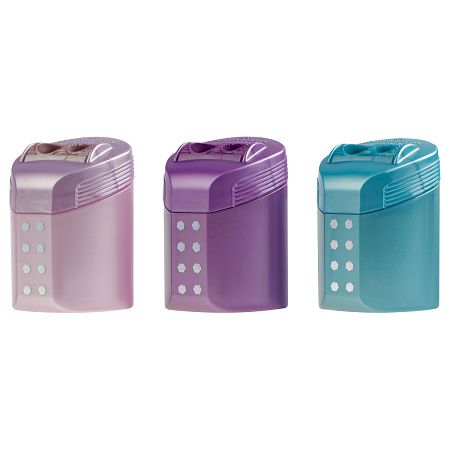 Точилка пластиковая Faber-Castell "Sparkle" 2 отверстия, контейнер, ассорти 