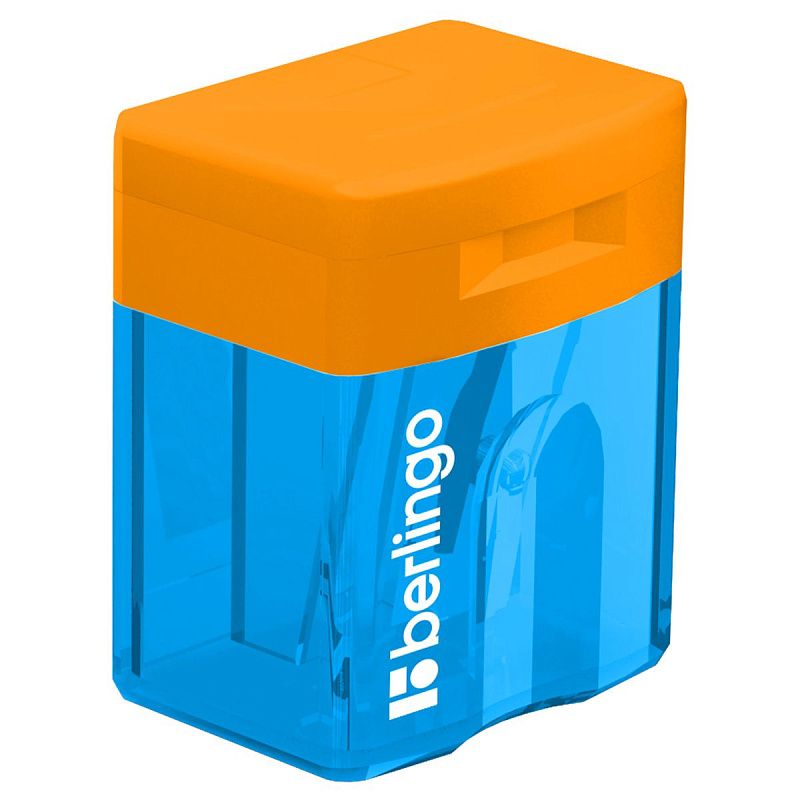 Точилка пластиковая Berlingo "Fuze" 1 отверстие, контейнер, ассорти 