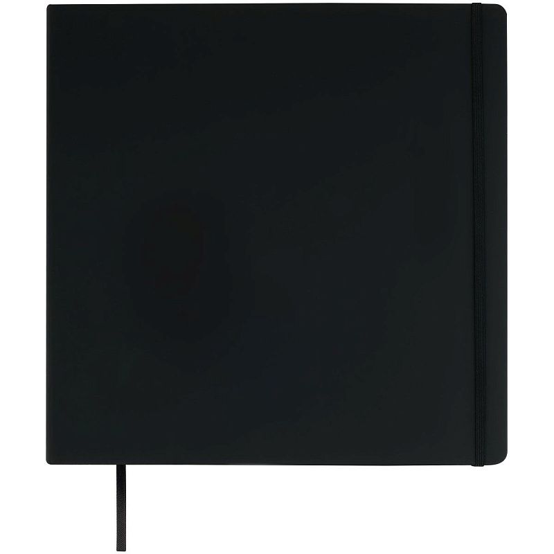 Скетчбук 80л., 300*300 Гамма "Студия", черный, твердая обложка, на резинке, белая, 140г/м2