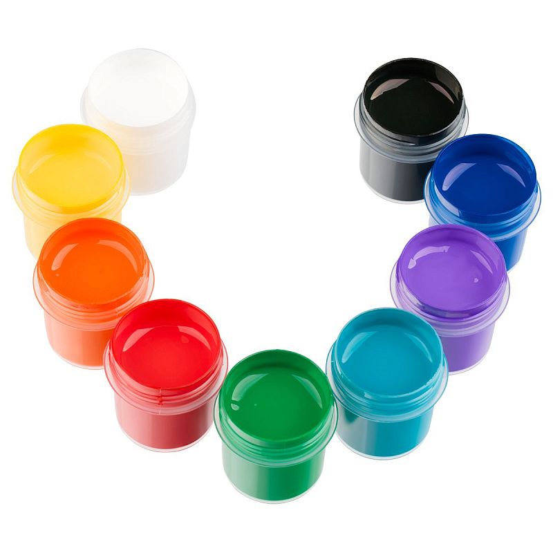 Краски по ткани акриловые Гамма "Хобби", 9цв, 17,5мл, картон.упак.