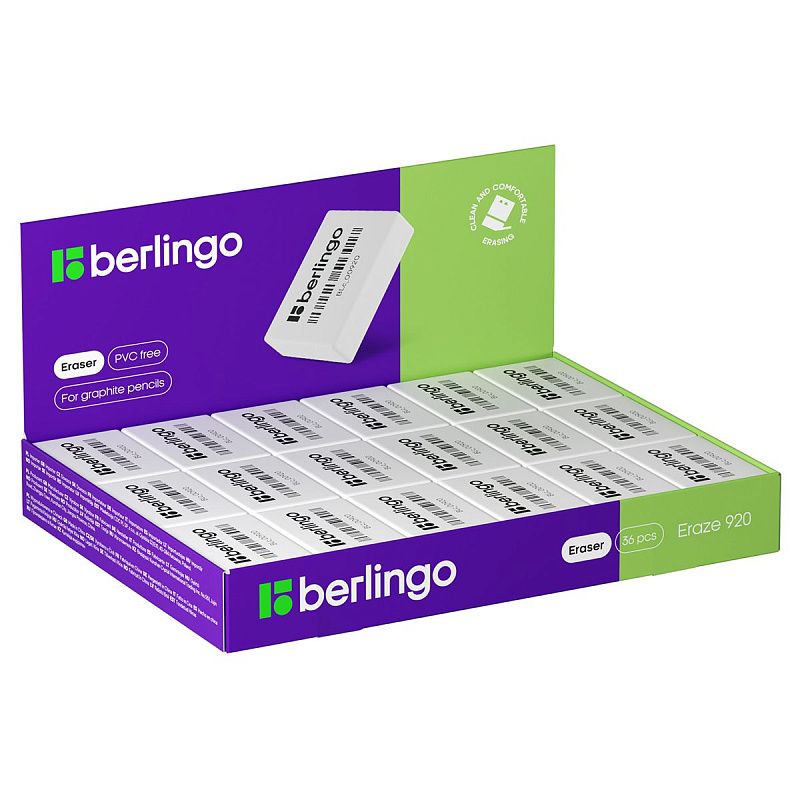 Ластик Berlingo "Eraze 920", прямоугольный, 41*28*11мм 