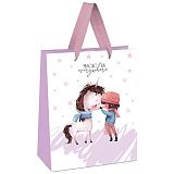 Пакет подарочный 11*14*6,5см MESHU "Magic is everywhere", отд. фольгой, белый крафт