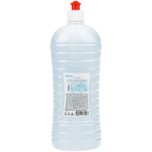 Чистящее средство для сантехники Vega "Лимон", гель, пуш-пул, 750мл 