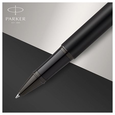 Ручка-роллер Parker "IM Achromatic Black" черная, 0,8мм, подарочная упаковка 