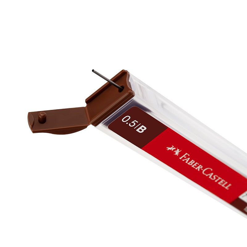 Грифели для механических карандашей Faber-Castell "Polymer", 12шт., 0,5мм, B 