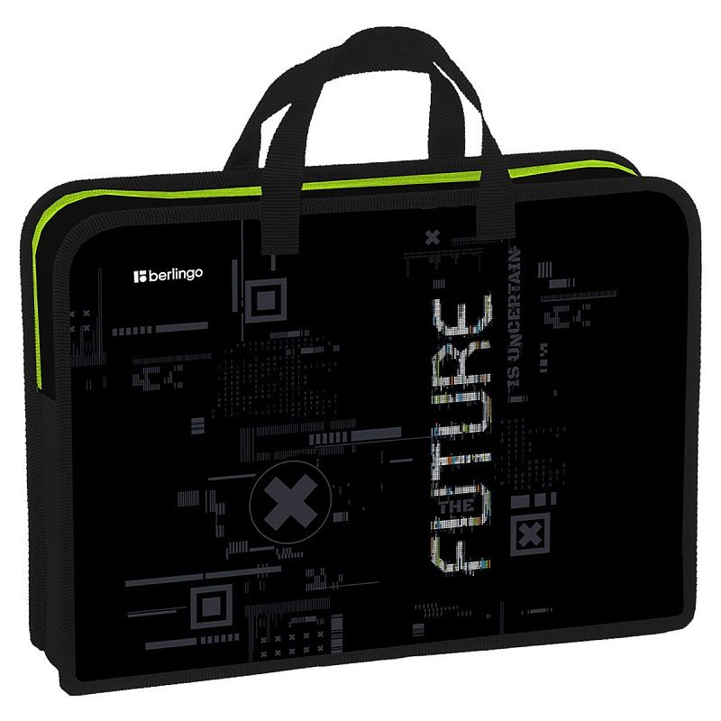 Папка с ручками 1 отделение, А4 Berlingo "FutureX", 340*245*75мм, пластик, на молнии