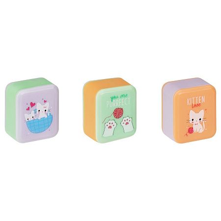 Точилка пластиковая MESHU "White kitty", 1 отверстие, ассорти 