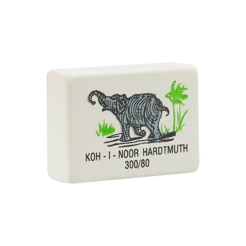 Ластик Koh-I-Noor "Elephant" 300/80, прямоугольный, натуральный каучук, 26*18,5*8мм, цветной
