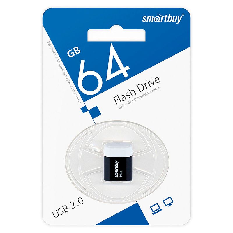 Память Smart Buy "Lara"  64GB, USB 2.0 Flash Drive, черный