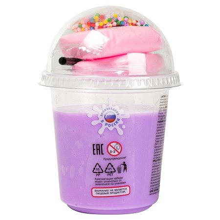 Слайм Slime Dessert "Milkshake" розовый/сиреневый, 320г., ассорти