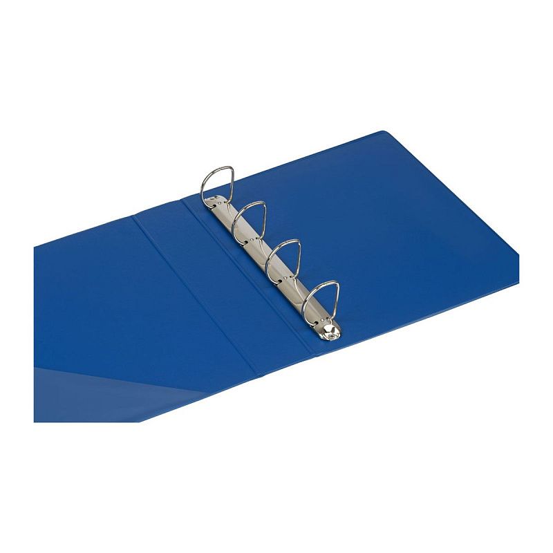 Папка на 4 кольцах OfficeSpace, панорама, 65мм, ПВХ, синяя 