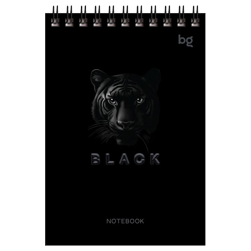 Блокнот А6 60л. на гребне BG "Just black"