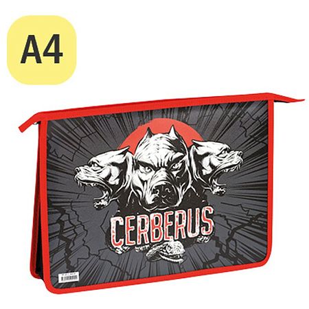 Папка для тетрадей 2 отделения А4 ArtSpace "Cerberus", пластик, на молнии 