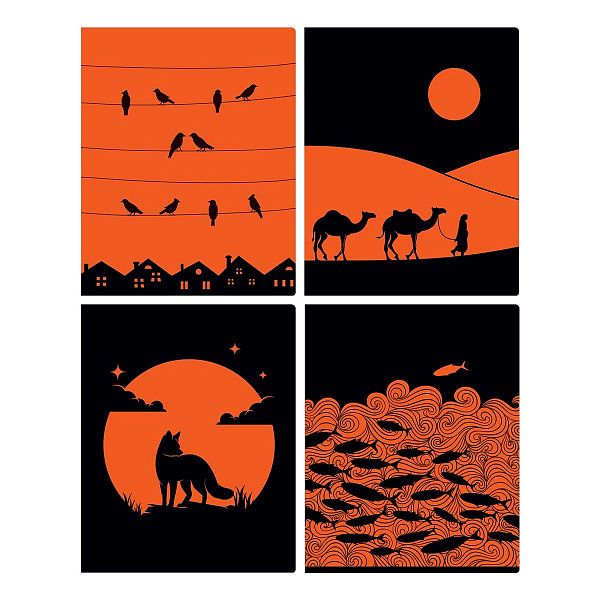 Тетрадь 48л., А5, клетка BG "Контраст", soft-touch ламинация