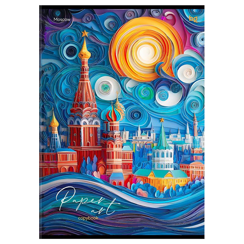 Тетрадь 80л., А4, клетка BG "Paper art", матовая ламинация, выб. лак