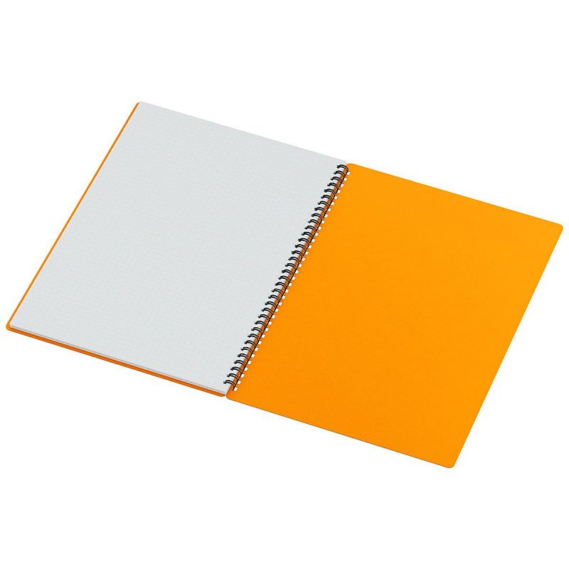 Тетрадь 80л., А4 клетка на гребне BG "Neon", пластиковая обложка, оранжевый