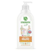 Мыло жидкое 500 мл SYNERGETIC "Миндальное молочко", гипоаллергенное, биоразлагаемое, дозатор, 105058 